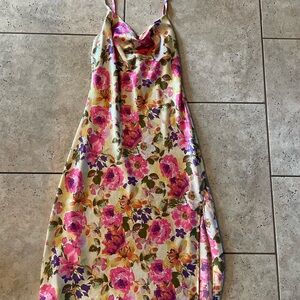 Inspired Hearts Floral Midi Dress - Pink and Purple